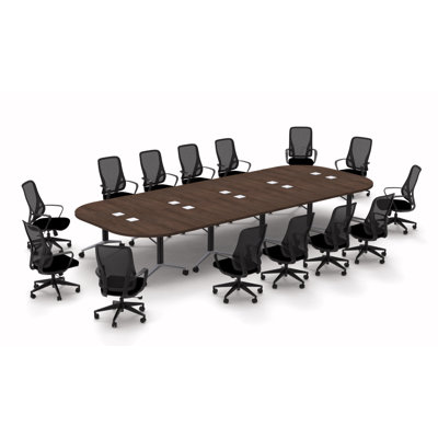 Albin 14 Person Conference Meeting Tables with 14 Chairs Complete Set