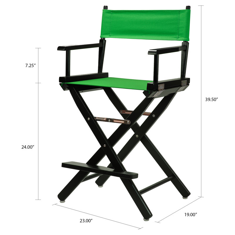 Chaise de réalisateur pliante 24 po, Naturel, Vert