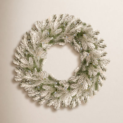 Frosted Pre-Lit Wreath