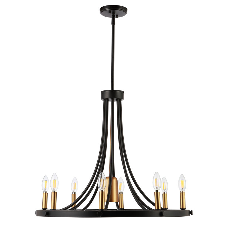 Lustre géométrique de style bougie, H 21,75 po x l 26,75 po x P 26,75 po