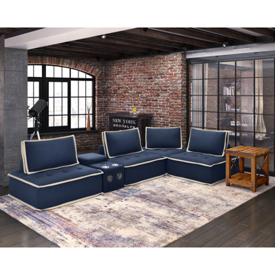 Upholstered L-Shaped Sectional Symmetrical