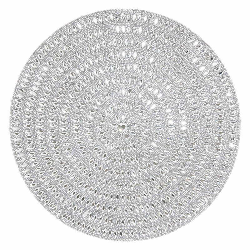 Napperon Sparkles Home 15 po | Pierres de verre | Revêtement de protection en feutre