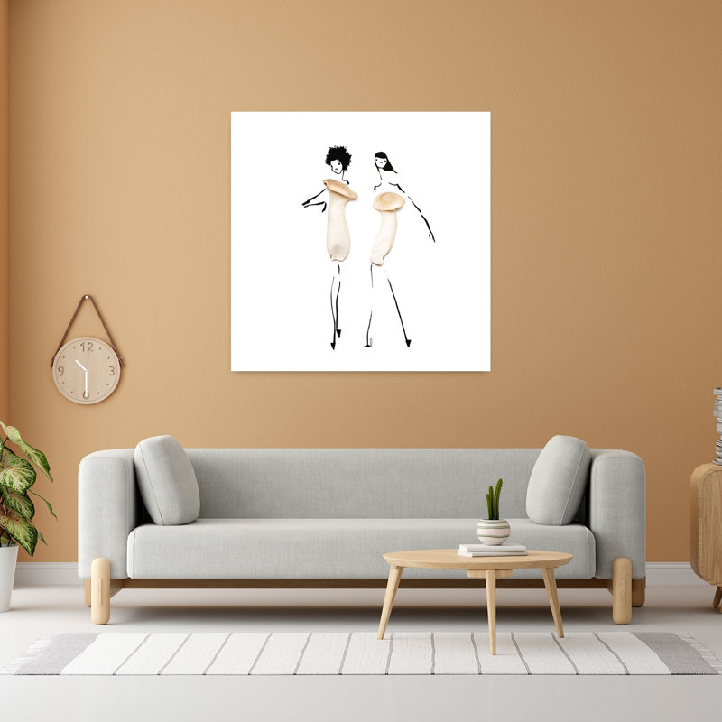 Mushroom Fashion Illustration, minimaliste, art mural moderne et fantaisiste, H 48 po x l 48 po