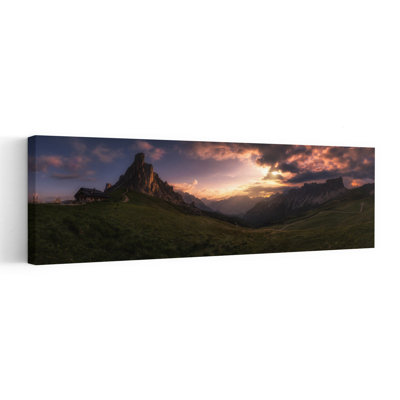 Dramatic Mountain Twilight by David Martin Castan - Wrapped Canvas Panoramic Print