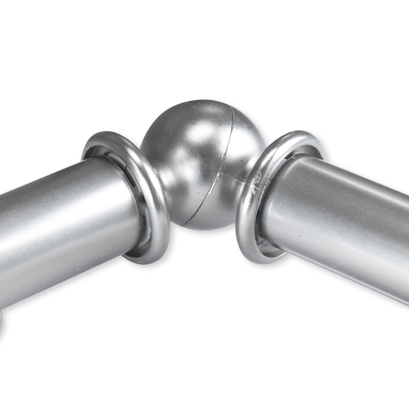 Tringle à rideaux simple en angle Leatherhead, Nickel satiné, 120 po à 170 po