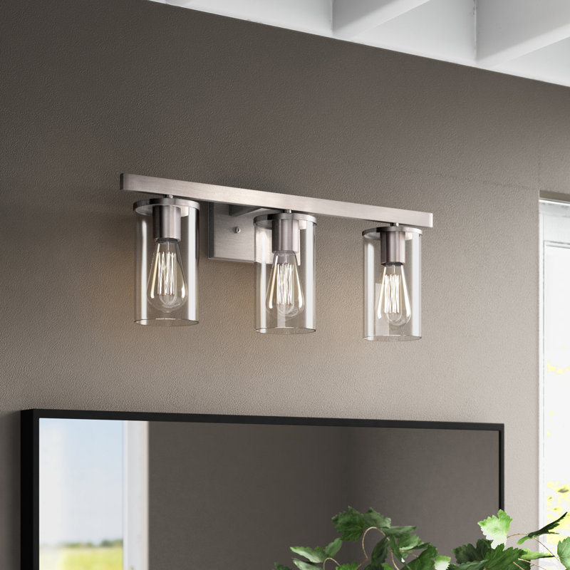Éclairage pour meuble-lavabo 3 lumières Besaraba, Nickel satiné