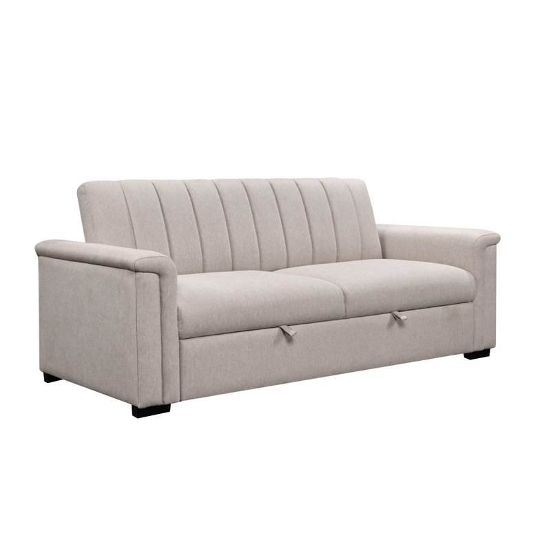 Charlotte 3 Seater Fabric Sofa Bed, Beige