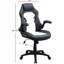 Chaise de bureau à hauteur ajustable avec coussins d'accoudoirs, dossier, noir et blanc pour un espace de travail élégant, dossier moderne et décontracté
