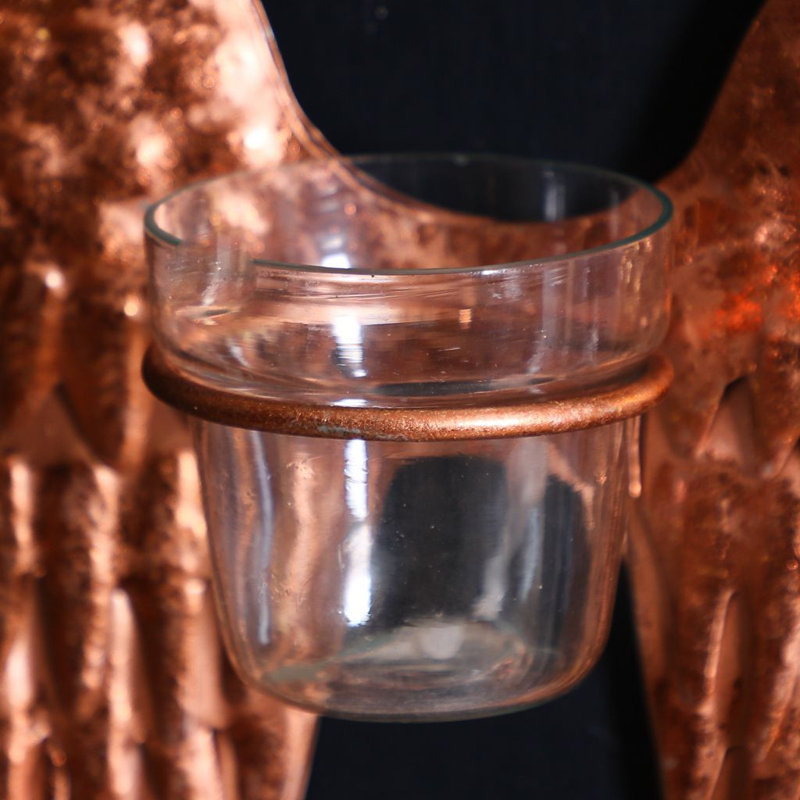 Metal Wall Votive Holder, Copper