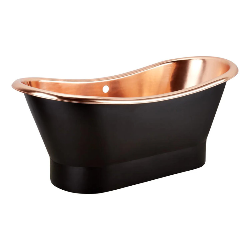 Thaine 70" x 30" Freestanding Soaking Copper Bathtub