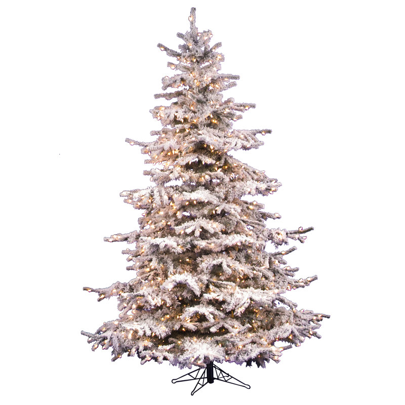 Sierra Flocked Fir Artificial Christmas Tree with Clear Light, 6.5' H
