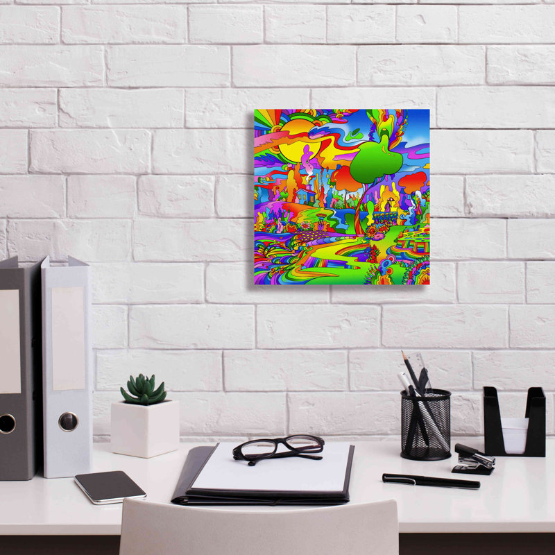 «Umbrella Man Landscape 1119» par Howie Green, art mural sur toile, H 12 po x l 12 po x P 0,75 po