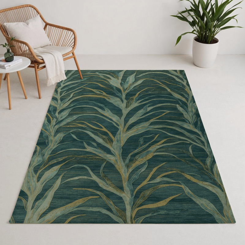 Tapis intérieur et extérieur bleu Nature, Rectangulaire 3 pi x 5 pi