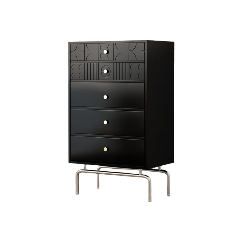 Modern Simple Black Porch Cabinet Accent Chest, Black 