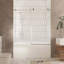 Porte de douche sans cadre, verre trempé transparent de 1/4 po (6 mm), film antidéflagrant, poignée en acier inoxydable-120558949