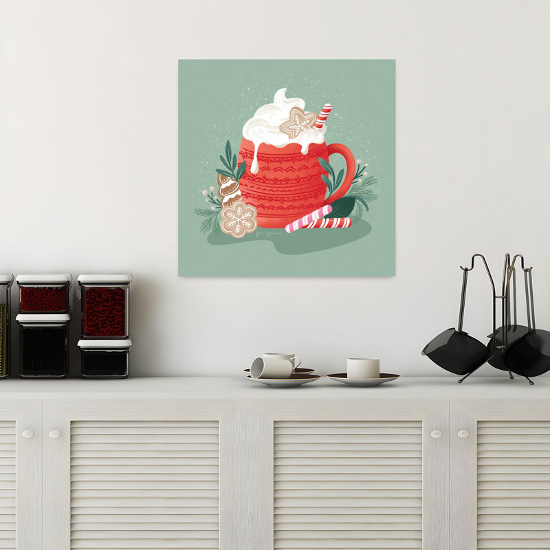 Art contemporain de Noël «Contemporary Home For The Holidays Ii With Candy Cane», H 18 po x l 18 po
