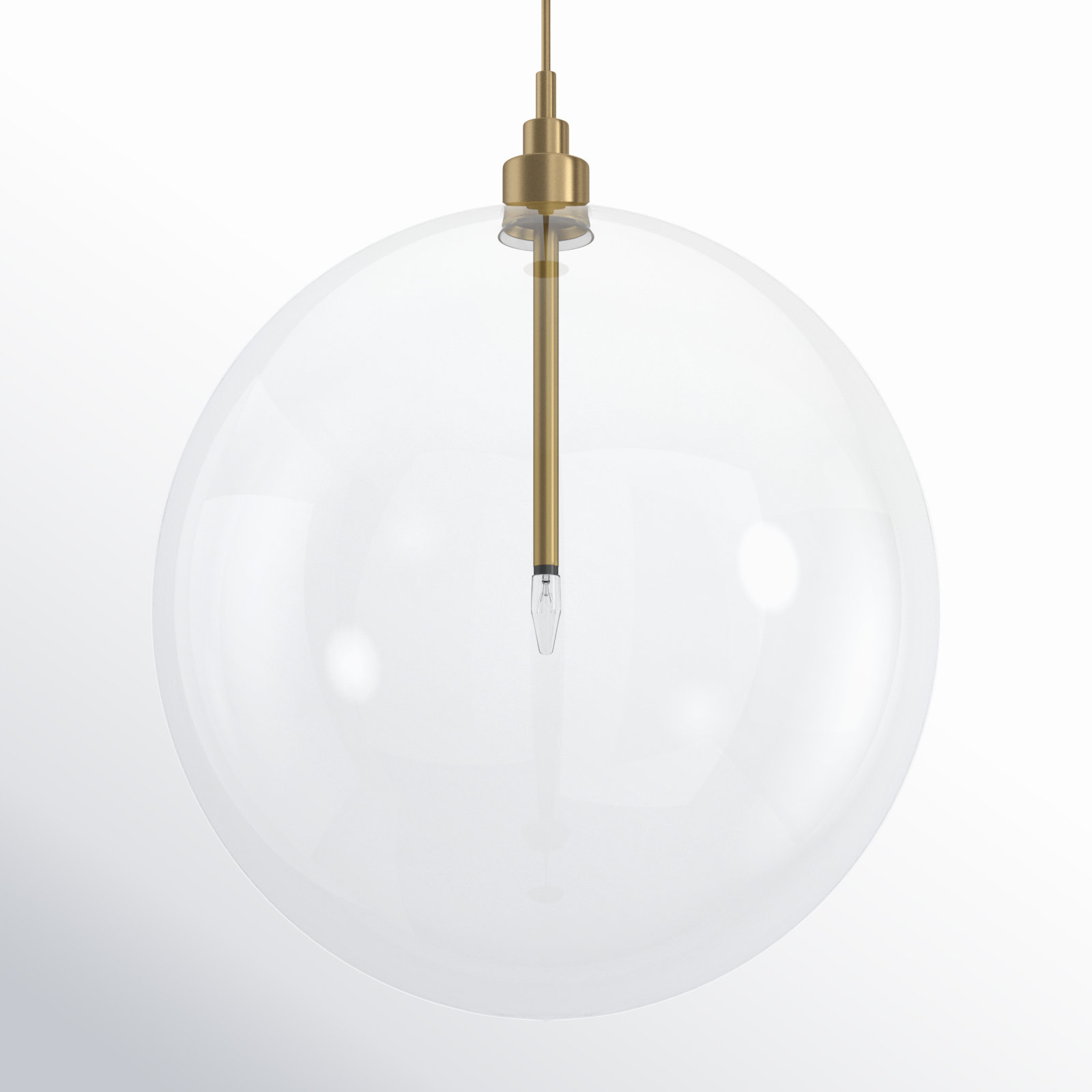 Jeanna Single Light Glass Dimmable Pendant, Brass