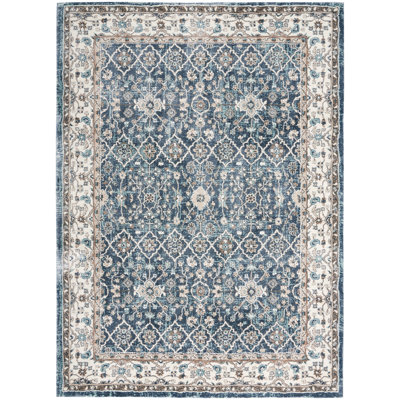 Tapis bleu en polypropylène American Manor