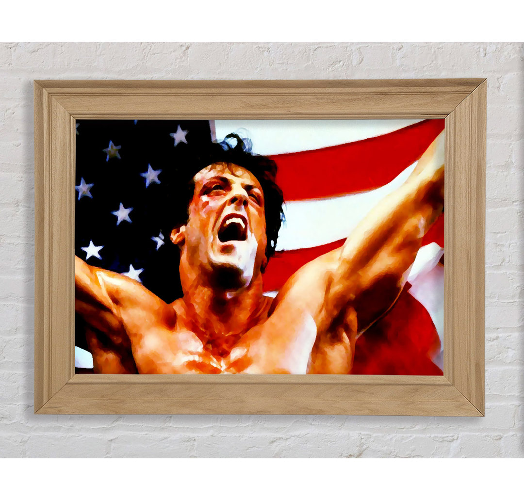 Rocky American Flag - Einzelner Bilderrahmen Kunstdrucke