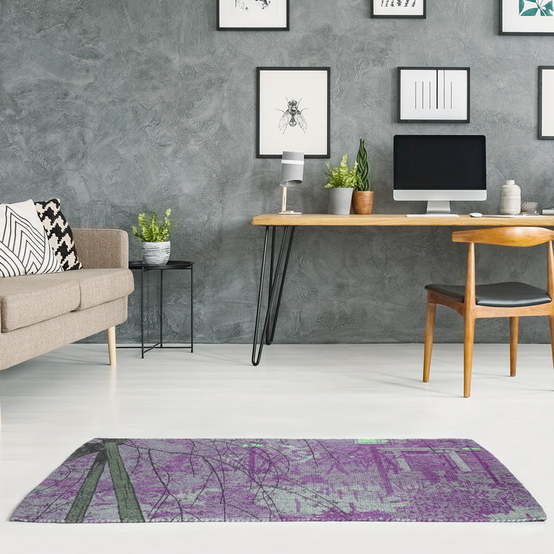 Tapis mauve Misty Evening at Shinobazu Pond, Rectangle 2 pi x 3 pi
