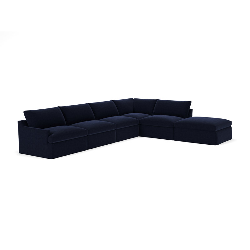 Canapé modulaire 6 pièces Wrenley, Polyester encre Davis, Orienté à droite