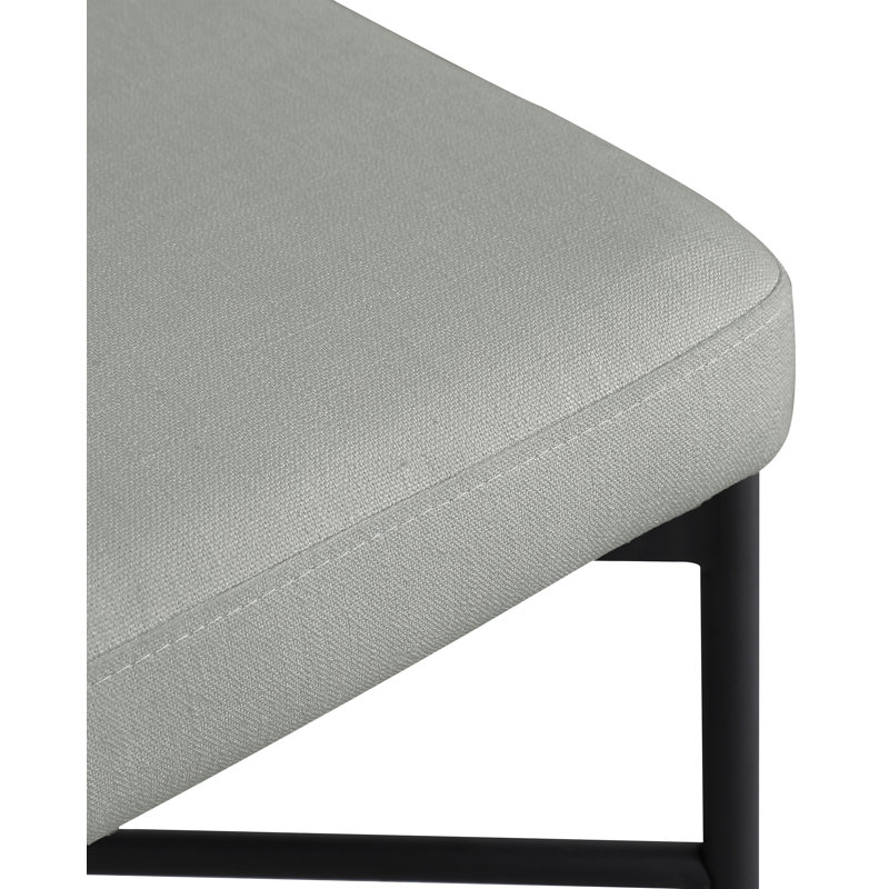 Hisayo Upholstered Counter Stool with Metal Frame, Gray Linen Textured Fabric