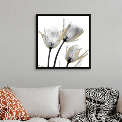 «Gold Embellished Tulips 2» par Albert Koetsier, reproduction d'art sur toile