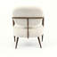 Chaise d'appoint Mid-Century moderne avec structure en métal et tissu texturé moelleux-132896076
