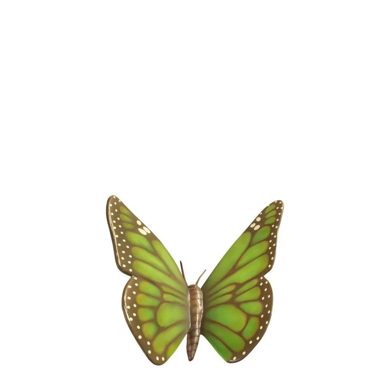 Statue insecte papillon surdimensionné, Brun / blanc / vert / jaune