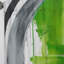 Enchantement géométrique vert et noir I - Rideau moderne - Velours obscurcissant - 1 panneau-107831348