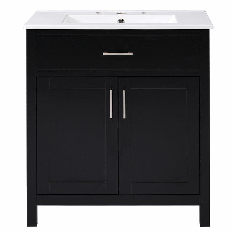 Base de meuble-lavabo simple 30 po seulement, Noir