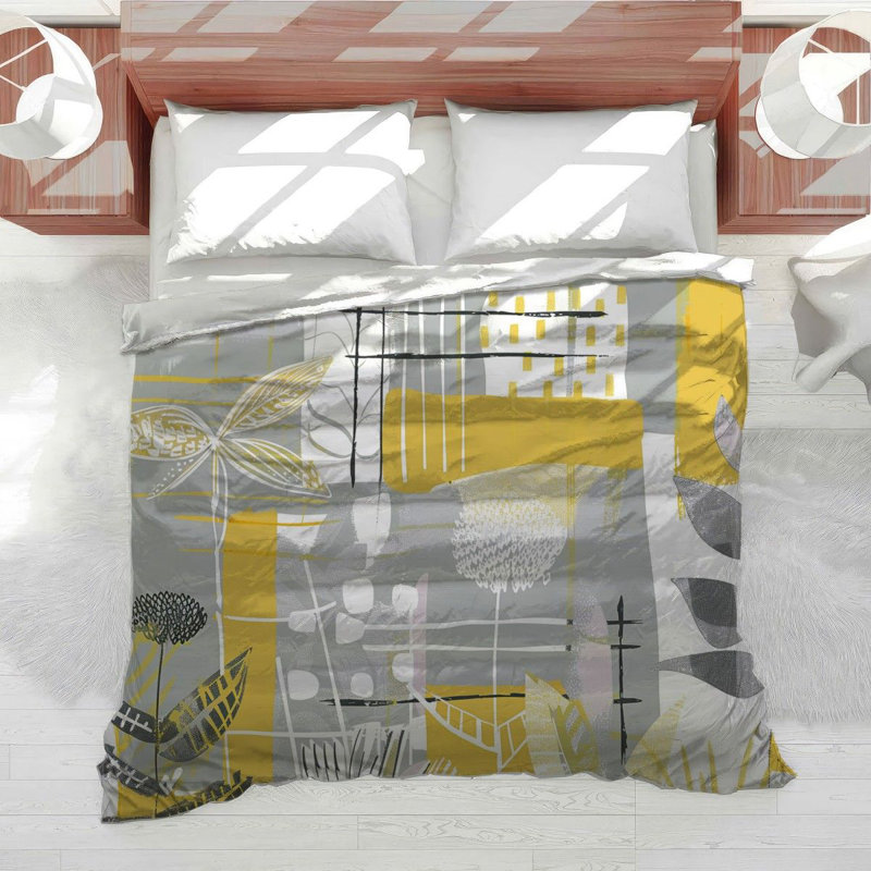 Foliage Bedding Nature Duvet Cover Bright, King Duvet Cover + 2 Additional Pieces