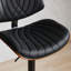 Tabourets de bar en bois cintré noyer noyer ajustable en cuir noir à hauteur de comptoir de style Mid-Century à 360 ° pour îlot de cuisine / salle à manger / café (sans table de salle à manger)