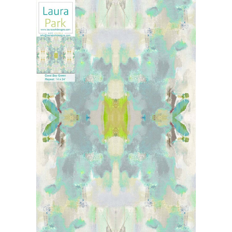 Coral Bay Green Wallpaper, Grass Cloth