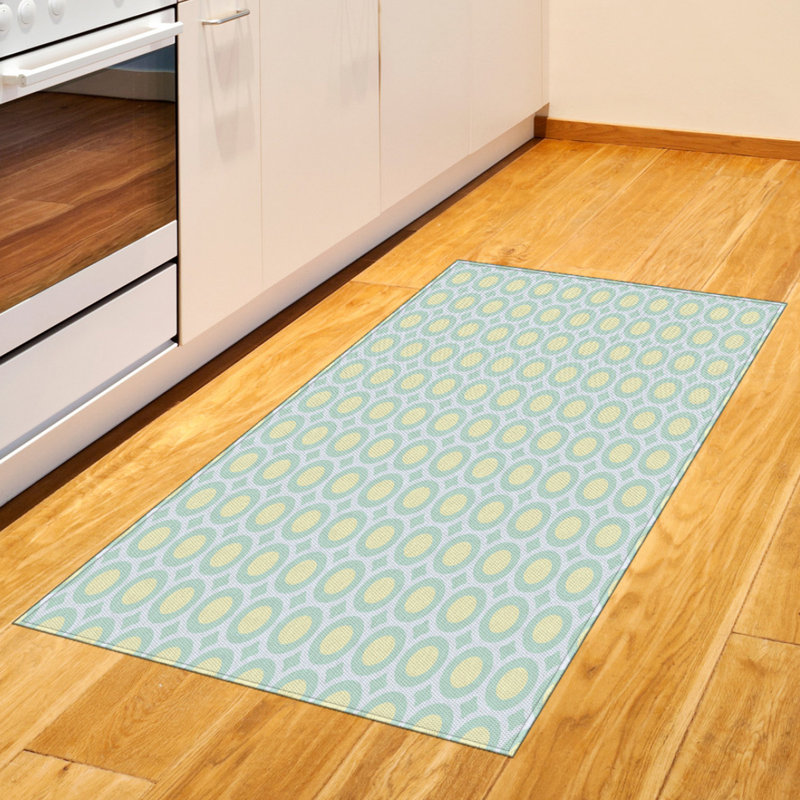 Aqua High Density Long Fiber Poly Threads Decorative Area Rug Carpet, Rectangle 2'7" x 5'