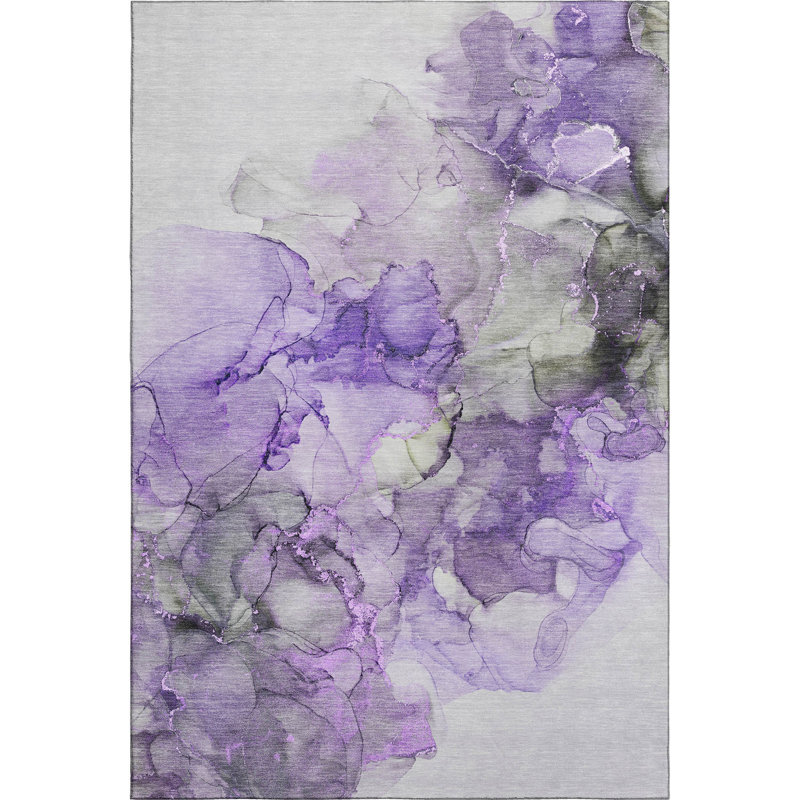 Cerrito Premium Machine Washable Cerrito AMF520 Purple Rug, Rectangle 10' x 14'