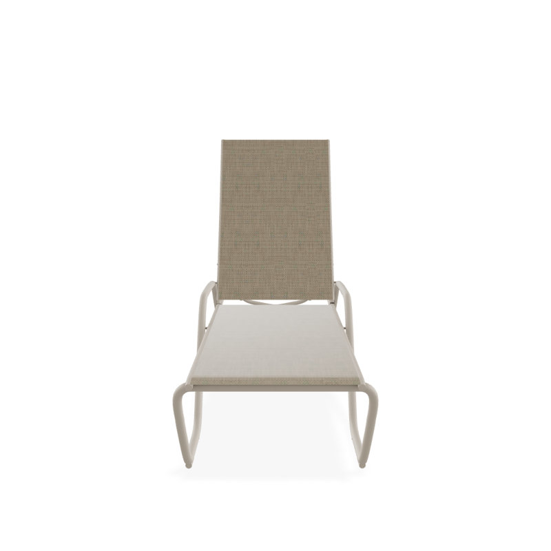 Outdoor Rust-Resistant Metal Chaise Lounge, Textured Desert, Newport