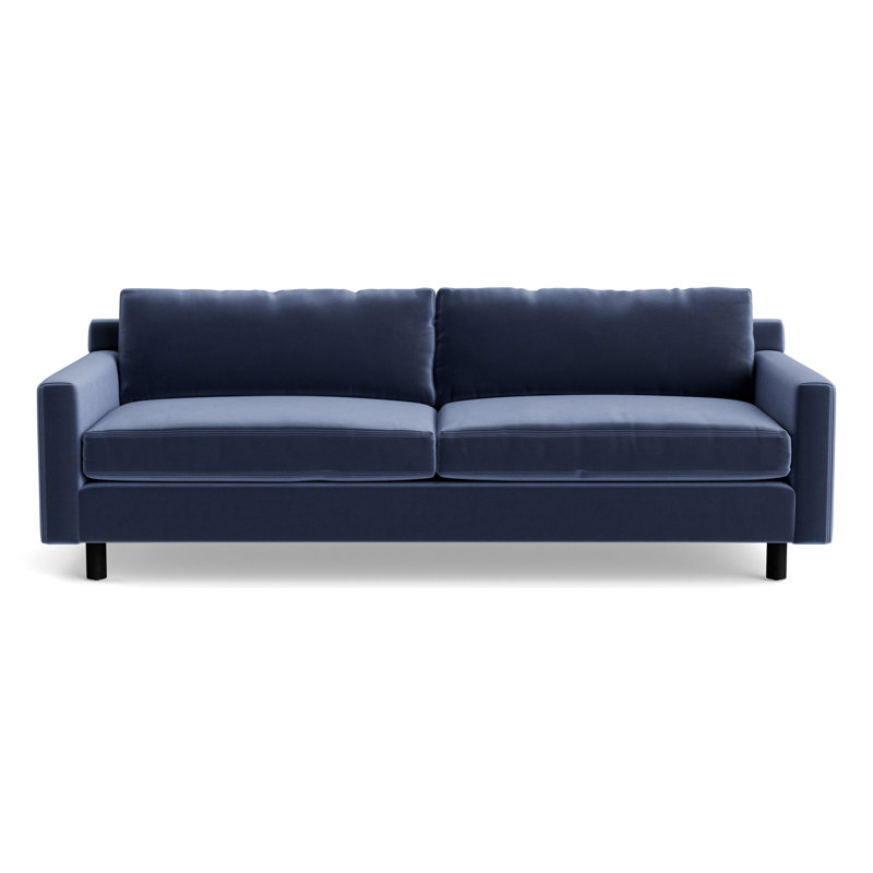 Hunter No Welt 100 Sofa, Black, Performance Velvet - Indigo