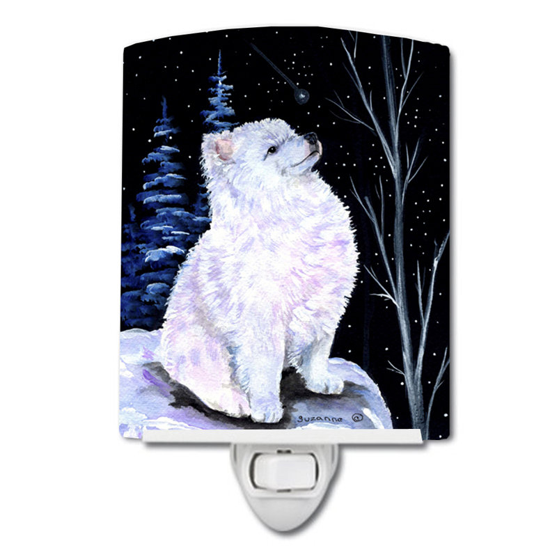 Starry American Eskimo Ceramic Night Light
