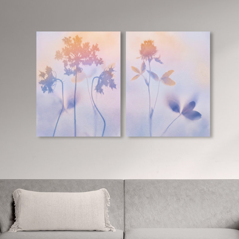 Lavender Shadows Set Floral & Botanical Canvas Print by Oliver Gal, Black Frame, 16 x 20, 20"H x 24"W, Gallery Wrapped