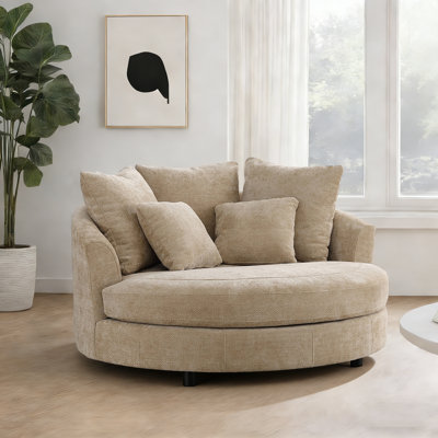 Fauteuil demi-tonneau surdimensionné 59,5 po avec roulettes