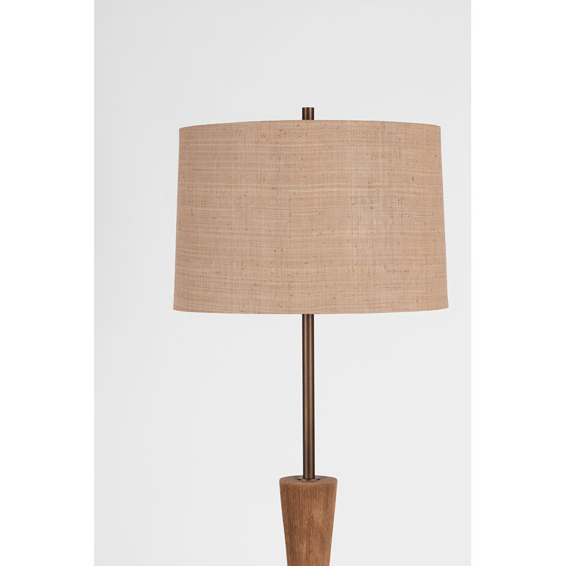 Kinloch Floor Lamp in Bronze Leaf and Ceramic Ash Brown