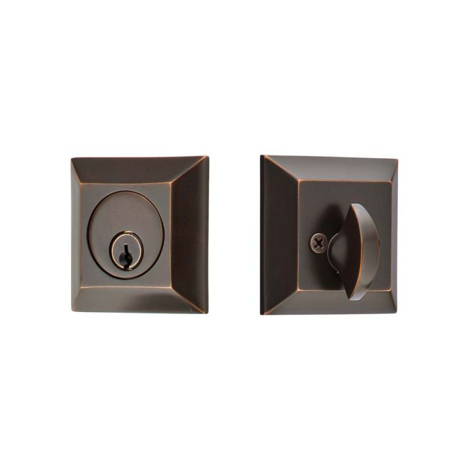Quincy Single Cylinder Deadbolt For 1-3/8" To 2-1/8" Door Unlacquered Brass Finish