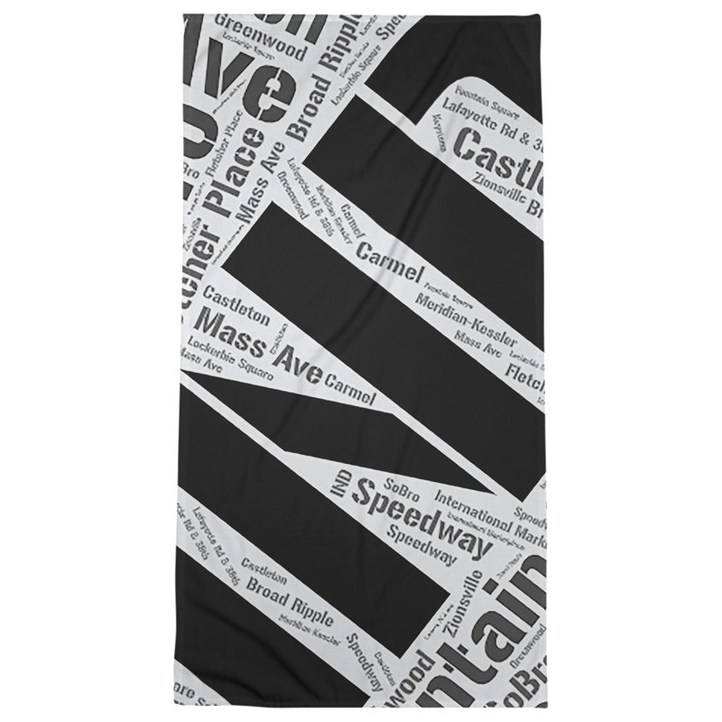 Bath Towel, Black, Poly/Cotton, Indianapolis