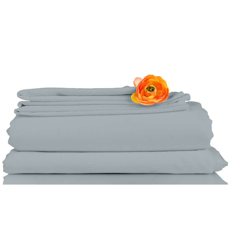 Bed Sheets Microfiber Sheet Set, Full, Silver