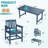 7-Piece HDPE Outdoor Dining Set with 66.9" Marble-Textured Table, 1.91" Umbrella Hole & 6 Wide Chairs—All-Weather Furniture for Porch, Deck, or Backyard, Navy-143835174