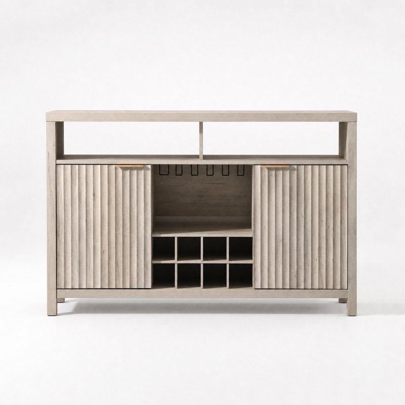 Armoire de bar l 51 po Nicolee, Chêne gris-beige