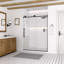 Mortix 60 po X P 74 po H Porte de douche coulissante simple sans cadre en noir mat avec transparent 5/16 po Verre