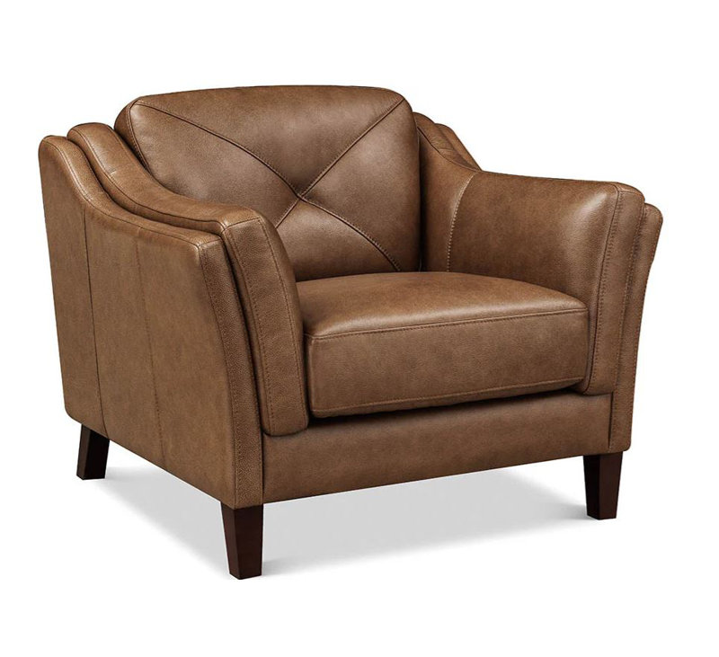 Chaise en cuir fleur Kimo avec mousse à mémoire de forme et ressorts