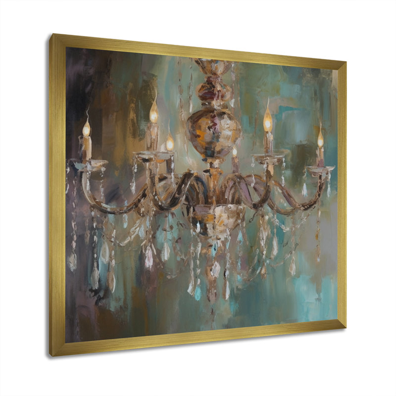 «Rumelia Grand Chandelier Showcase I», reproduction sur toile, H 16 po x l 16 po x P 1 po, Cadre flottant doré